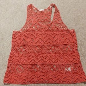 Maurices 1x coral/orange open tank top racerback